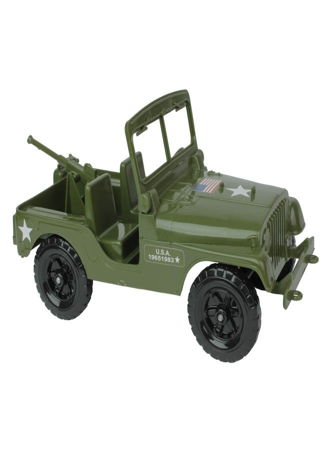 Tim Mee Toy TimMee Recon Patrol M38 Military 4x4 - Olive Green Action Figure Size - Made in USA - Image 1